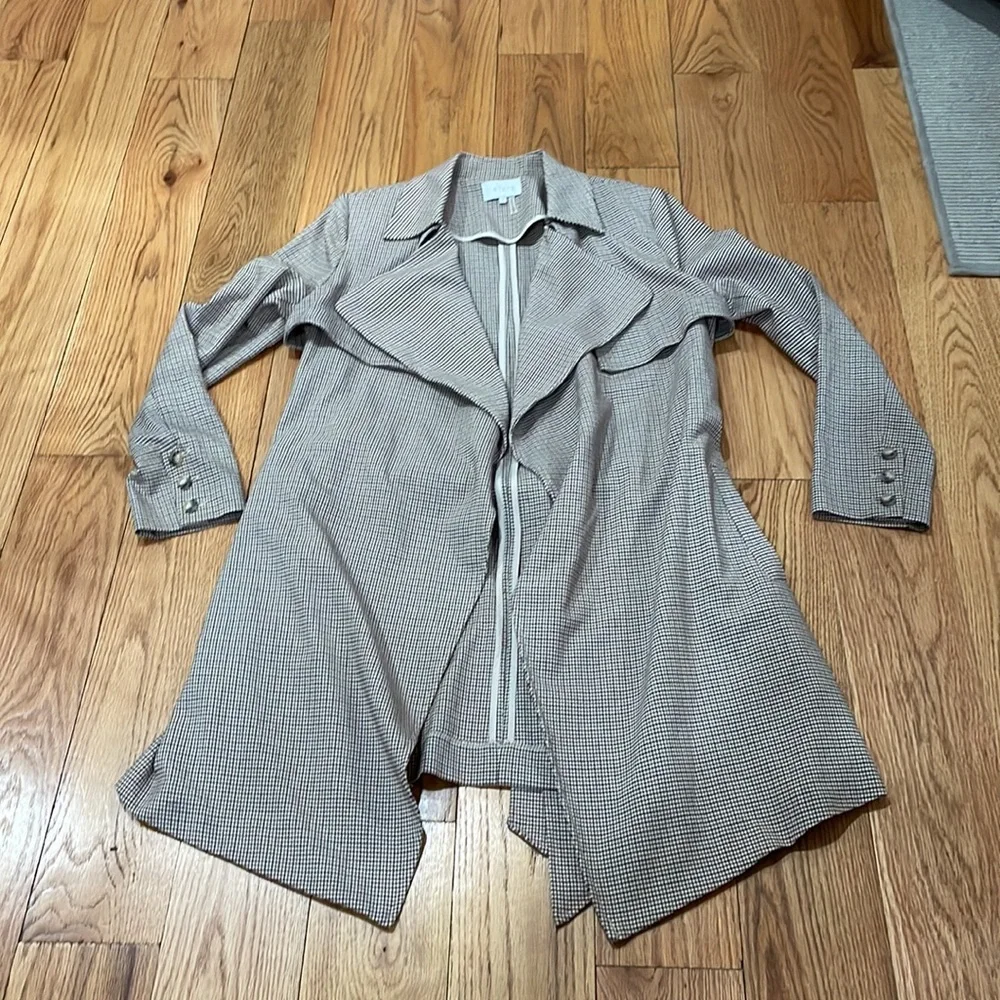 1. State Brown Tattersall Check Trench Coat